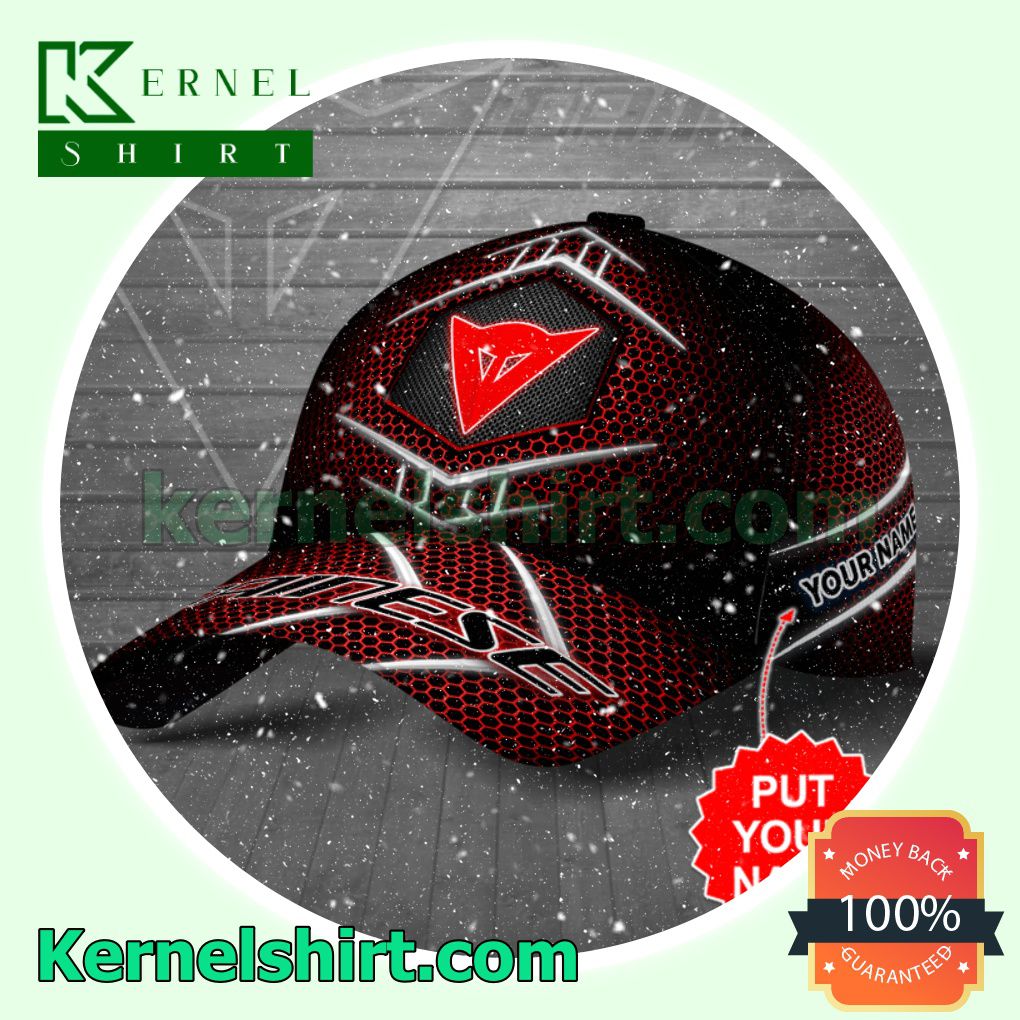 Personalized Dainese Red Hive Pattern Trucker Caps a