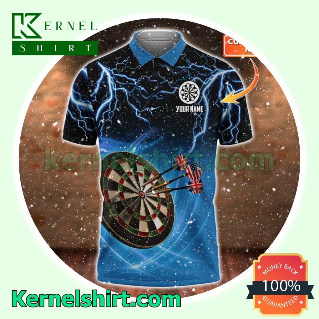 Personalized Darts Lightning Blue Tennis Golf Polo a
