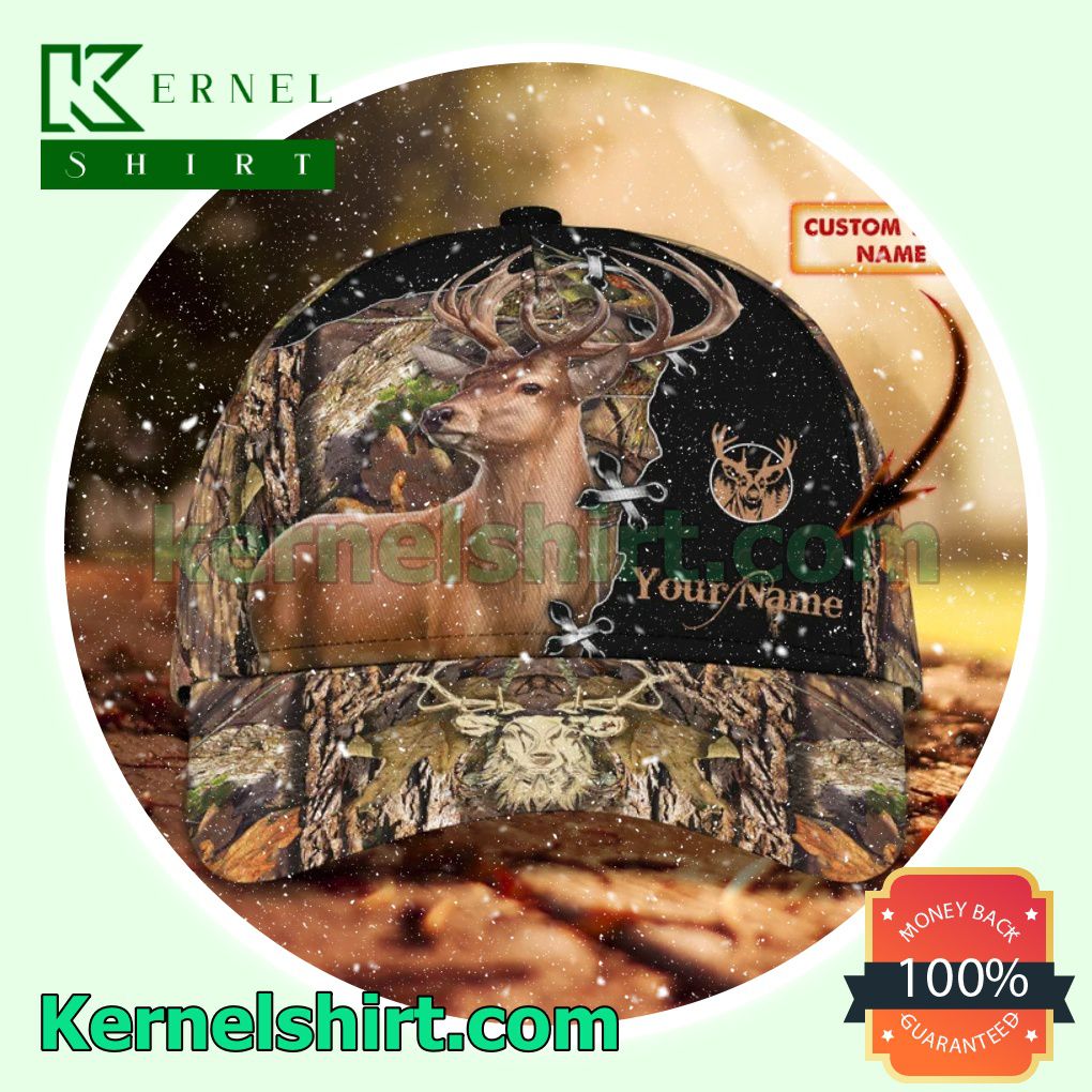 Personalized Deer Hunting In The Forest Trucker Caps