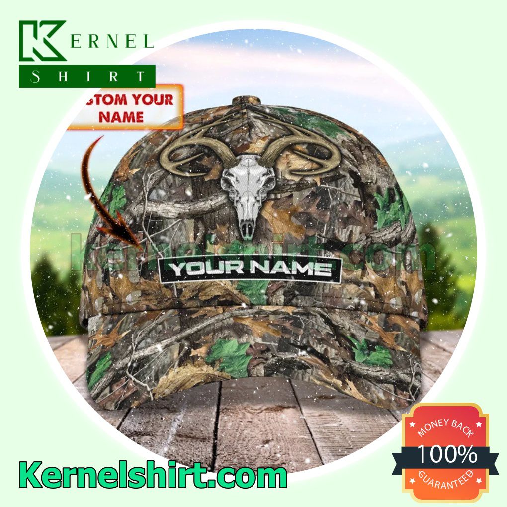 Personalized Deer Hunting Skull Forest Trucker Caps