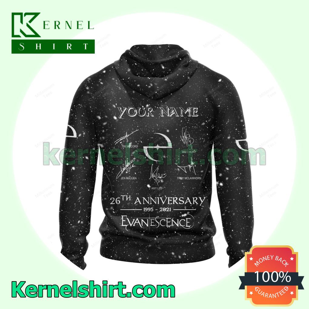 Personalized Evanescence Rock Band Signatures Long Sleeve Pullover Hoodie a