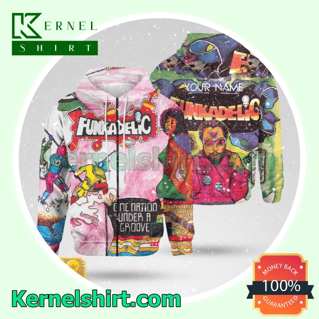 Personalized Funkadelic One Nation Under A Groove Album Cover Long Sleeve Pullover Hoodie a