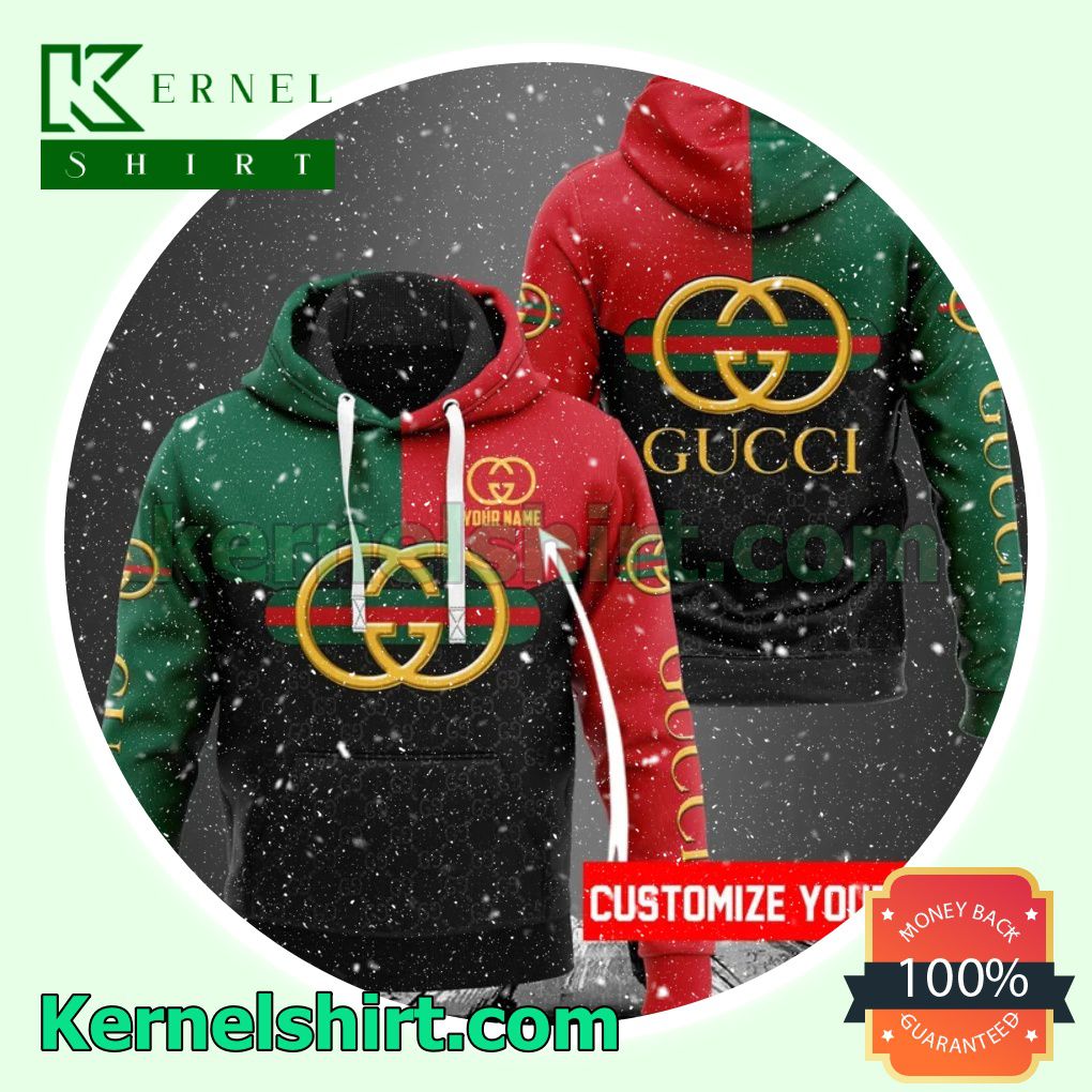 Personalized Gucci Mix Color Red Green And Black Pullover Hoodie, Sweatpant