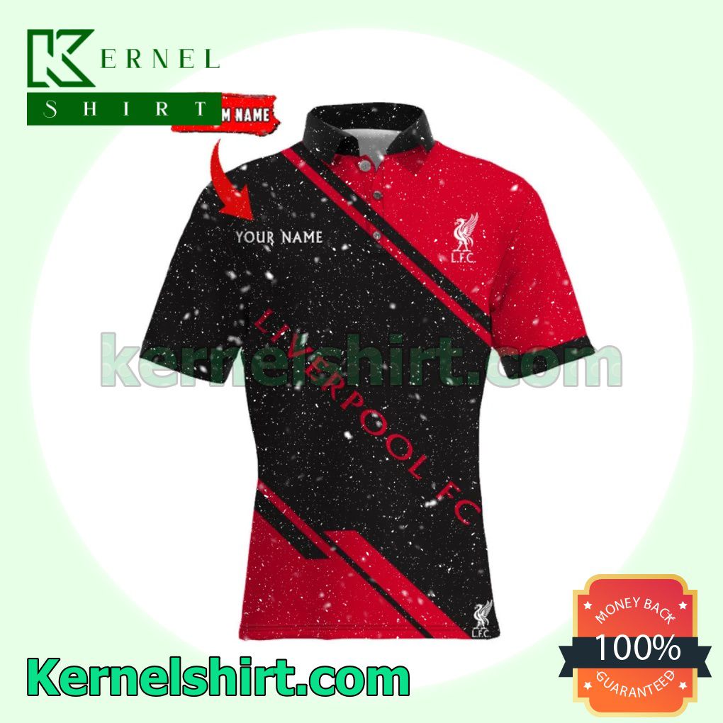 Personalized Liverpool Fc Black And Red Tennis Golf Polo