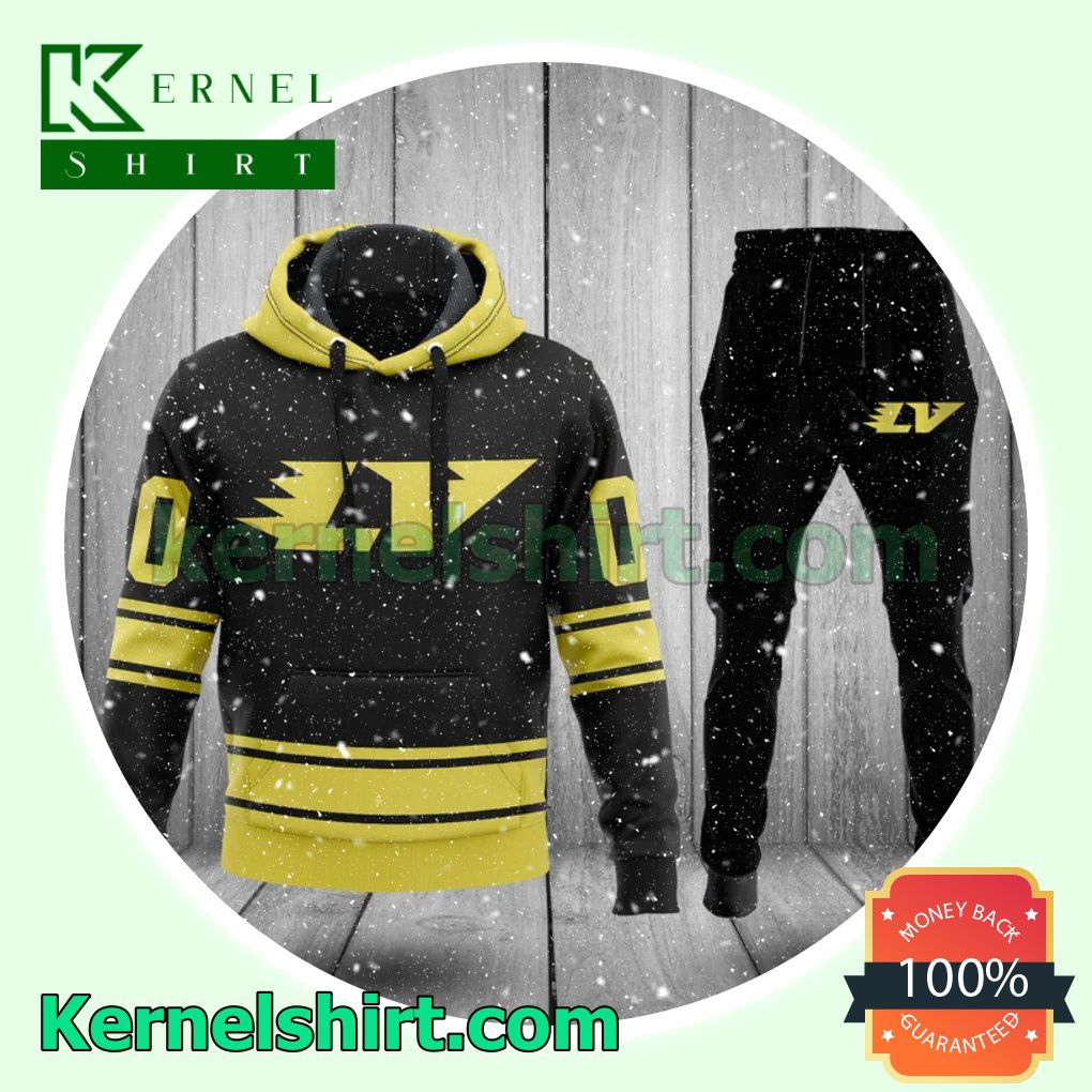 Personalized Louis Vuitton Lv Logo Black And Yellow Pullover Hoodie, Sweatpant