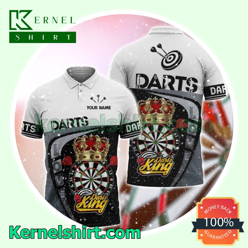 Personalized Love Darts King Crown Tennis Golf Polo a