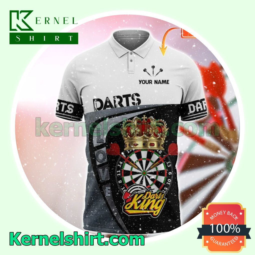Personalized Love Darts King Crown Tennis Golf Polo