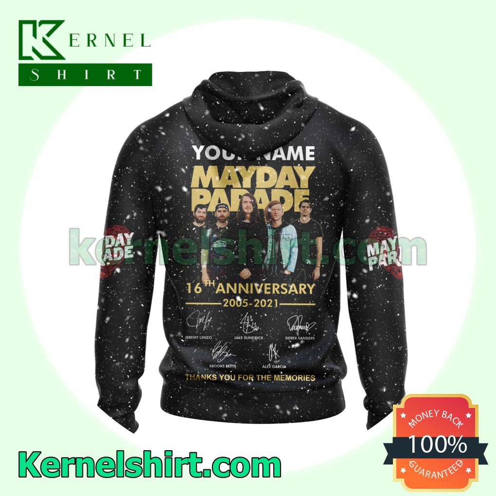 Personalized Mayday Parade Band 16th Anniversary Long Sleeve Pullover Hoodie a