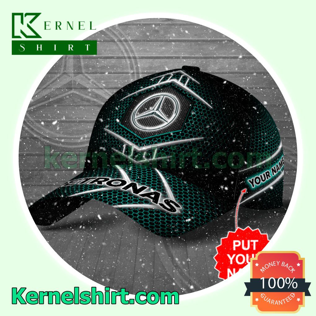 Personalized Mercedes Petronas Hive Pattern Trucker Caps a