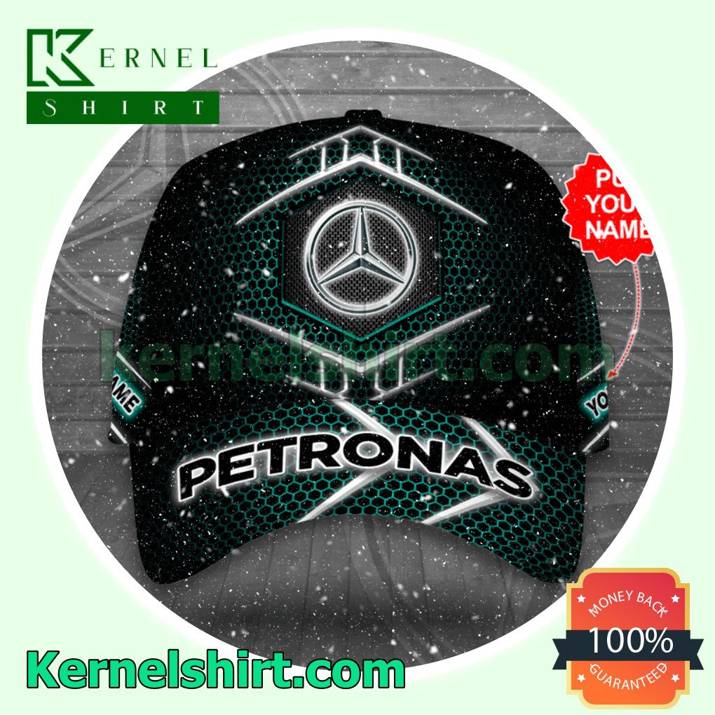 Personalized Mercedes Petronas Hive Pattern Trucker Caps