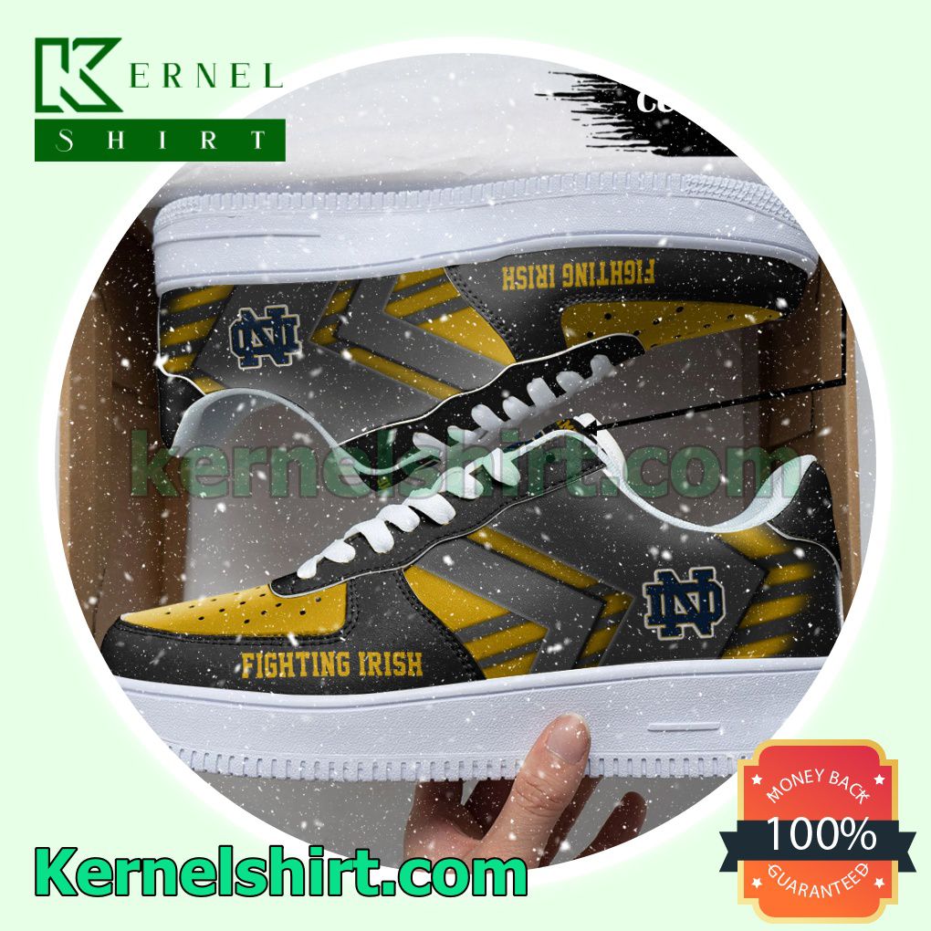 Personalized NCAA Notre Dame Fighting Irish Custom Name Nike Mens Womens Air Force 1 Shoes