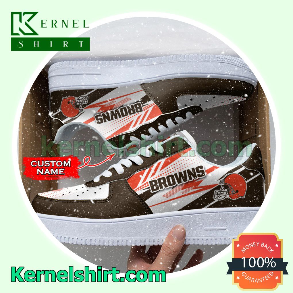 Personalized NFL Cleveland Browns Custom Name Nike Mens Womens Air Force 1 Shoes a