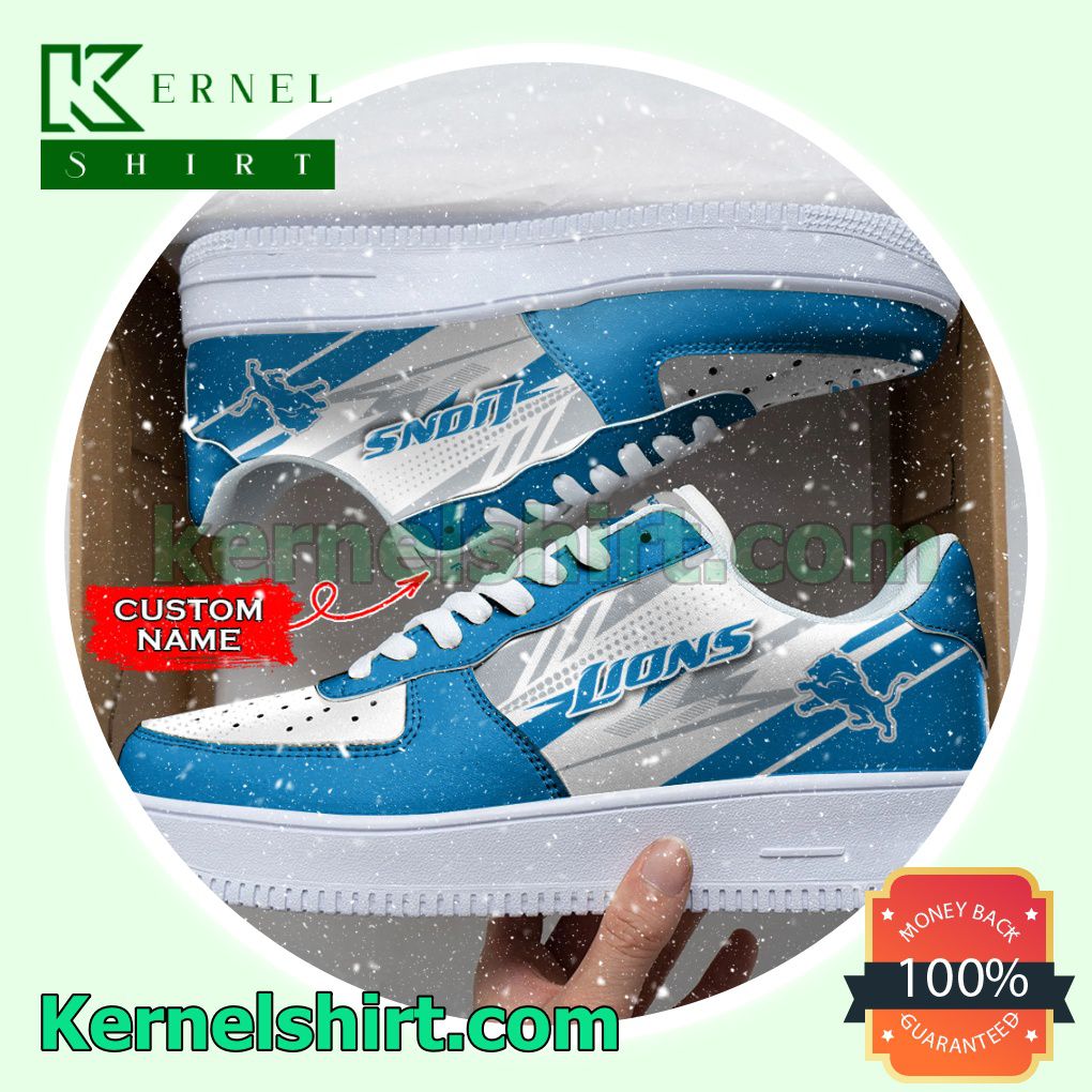 Personalized NFL Detroit Lions Custom Name Nike Mens Womens Air Force 1 Shoes a