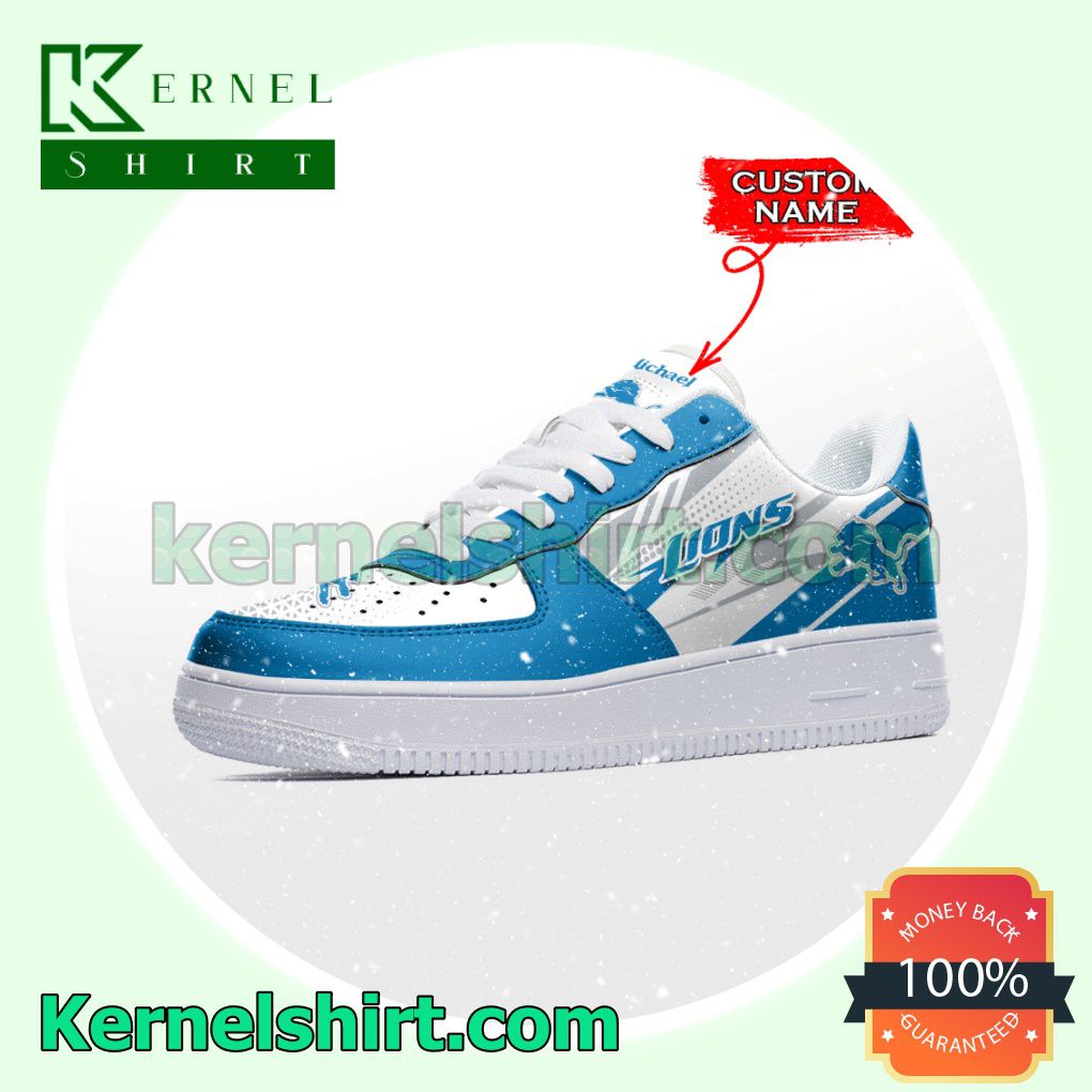 Personalized NFL Detroit Lions Custom Name Nike Mens Womens Air Force 1 Shoes b