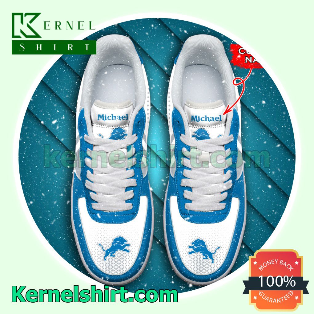 Personalized NFL Detroit Lions Custom Name Nike Mens Womens Air Force 1 Shoes
