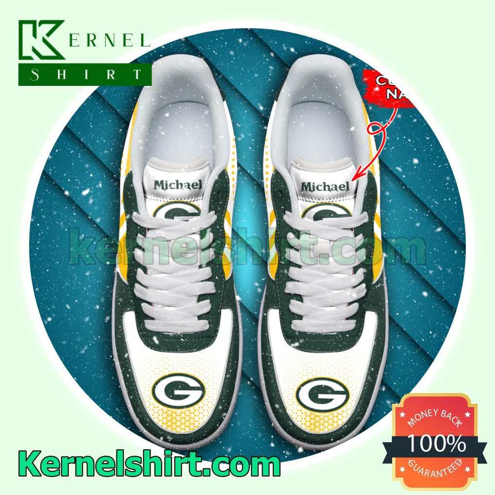 Personalized NFL Green Bay Packers Custom Name Nike Mens Womens Air Force 1 Shoes