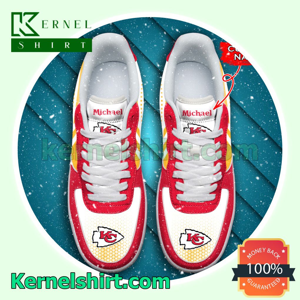 Personalized NFL Kansas City Chiefs Custom Name Nike Mens Womens Air Force 1 Shoes