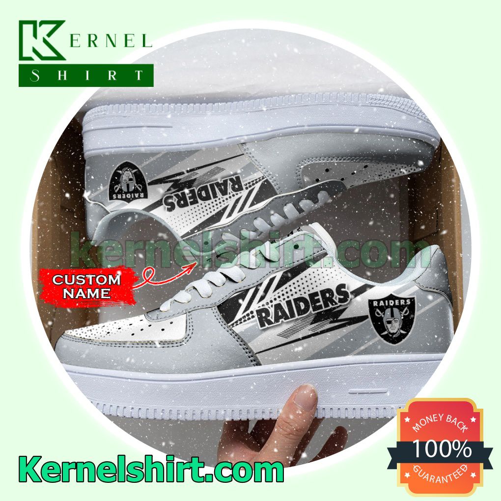 Personalized NFL Las Vegas Raiders Custom Name Nike Mens Womens Air Force 1 Shoes a