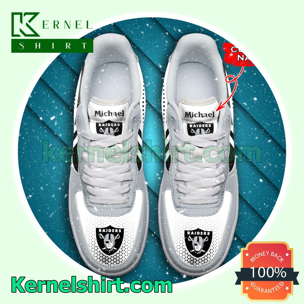 Personalized NFL Las Vegas Raiders Custom Name Nike Mens Womens Air Force 1 Shoes