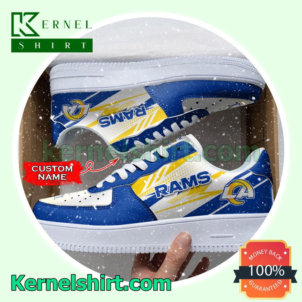Personalized NFL Los Angeles Rams Custom Name Nike Mens Womens Air Force 1 Shoes a