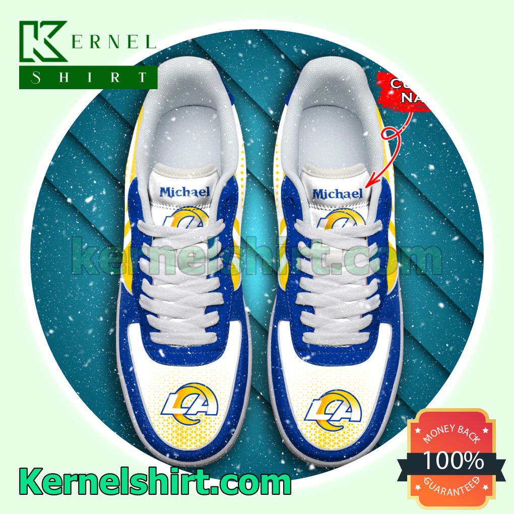 Personalized NFL Los Angeles Rams Custom Name Nike Mens Womens Air Force 1 Shoes