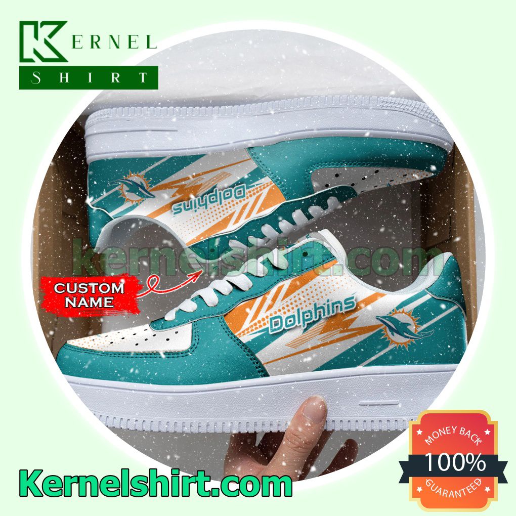 Personalized NFL Miami Dolphins Custom Name Nike Mens Womens Air Force 1 Shoes a