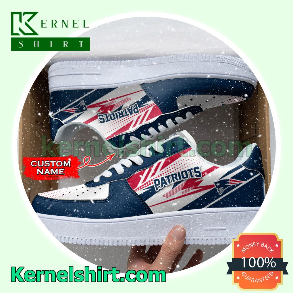 Personalized NFL New England Patriots Custom Name Nike Mens Womens Air Force 1 Shoes a