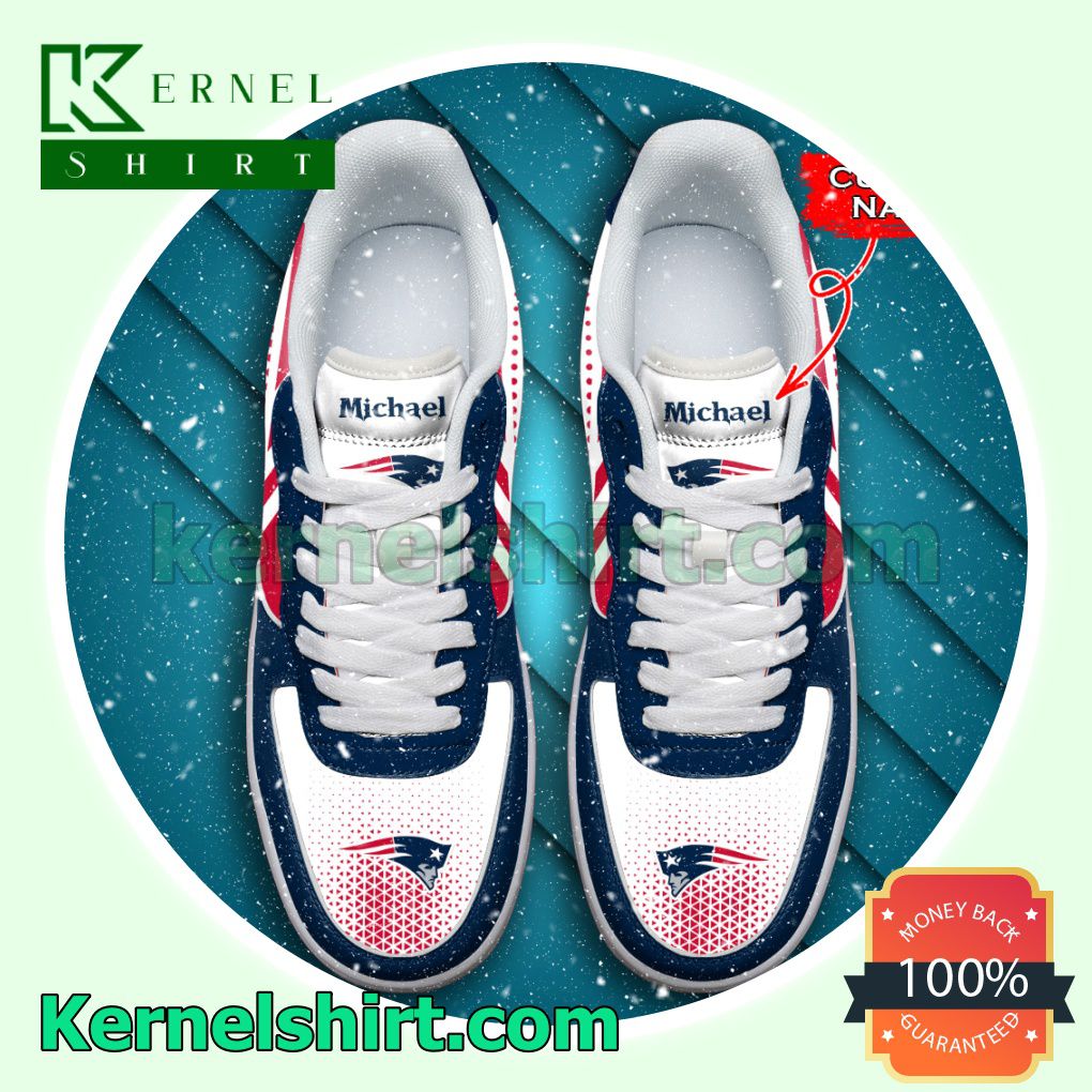 Personalized NFL New England Patriots Custom Name Nike Mens Womens Air Force 1 Shoes