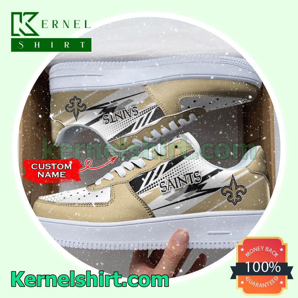 Personalized NFL New Orleans Saints Custom Name Nike Mens Womens Air Force 1 Shoes a