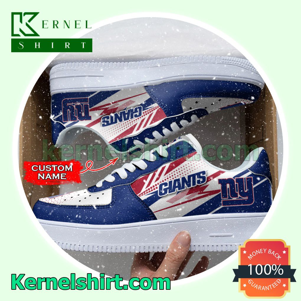 Personalized NFL New York Giants Custom Name Nike Mens Womens Air Force 1 Shoes a