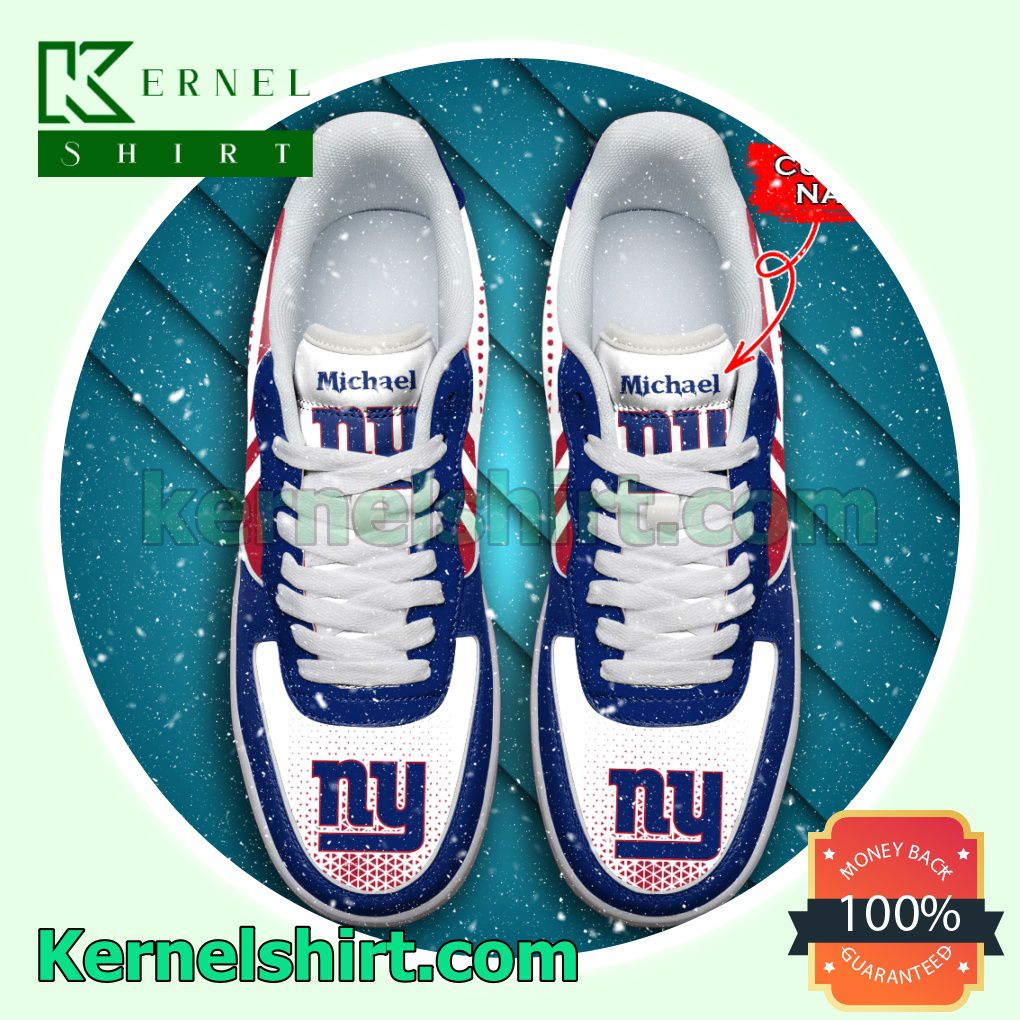 Personalized NFL New York Giants Custom Name Nike Mens Womens Air Force 1 Shoes