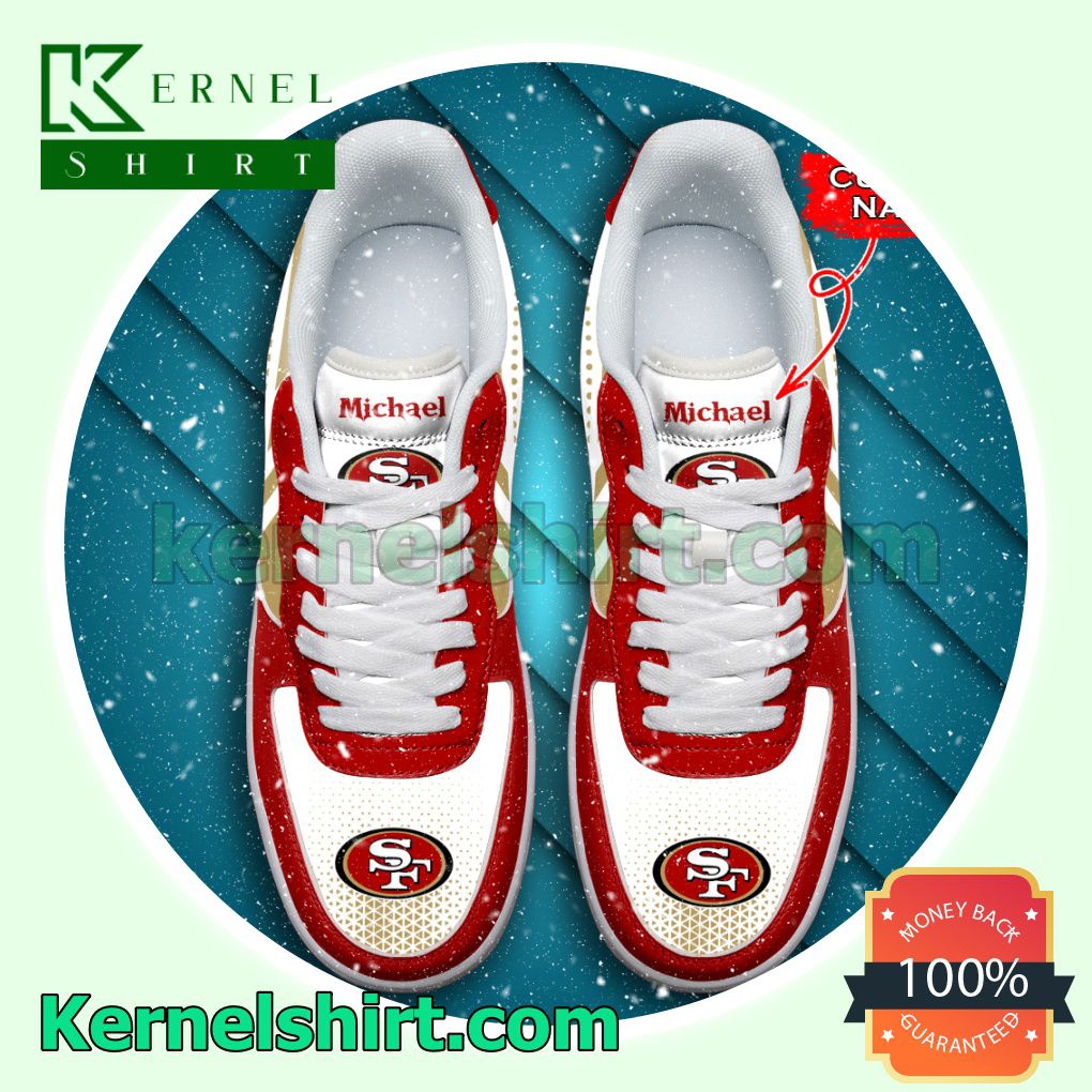 Personalized NFL San Francisco 49ers Custom Name Nike Mens Womens Air Force 1 Shoes