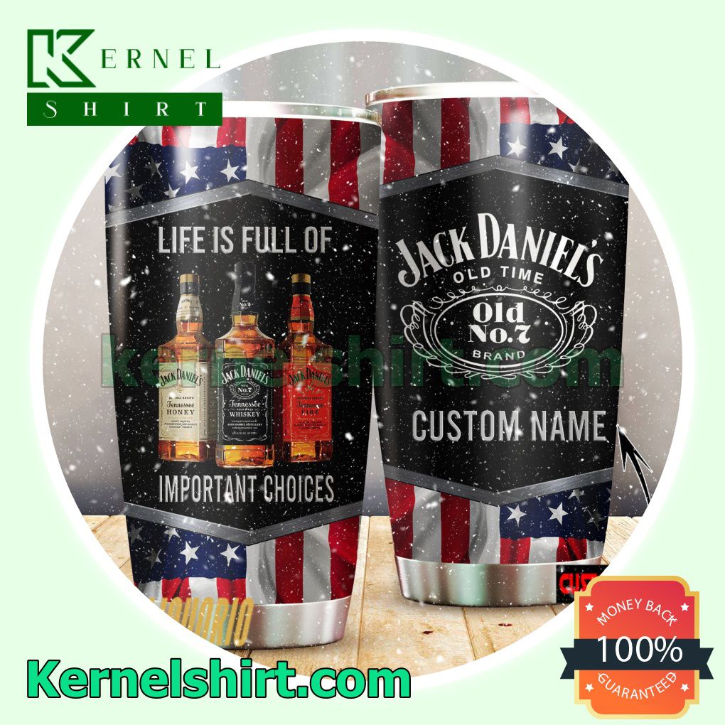 Personalized USA Flag Jack Daniel's Sublimation Tumbler