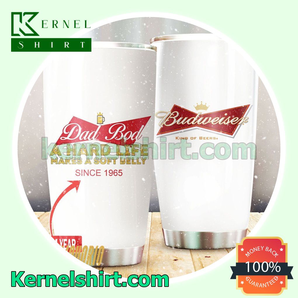 Personalized White Red Budweiser Sublimation Tumbler