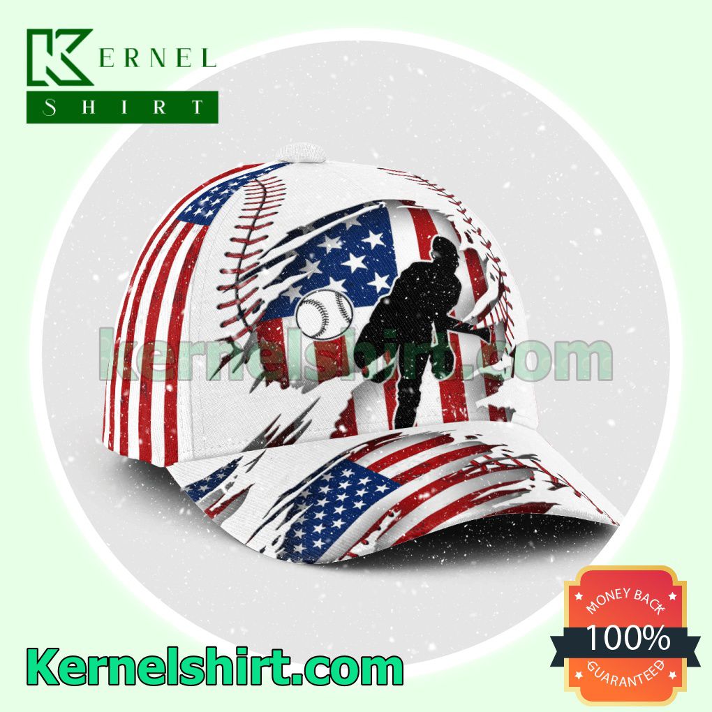 Pitching American Flag Pattern Hats Caps