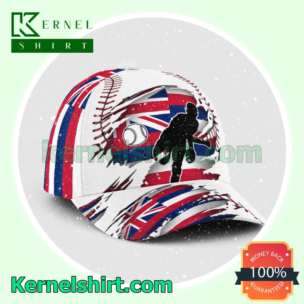 Pitching Hawaii Flag Pattern Hats Caps