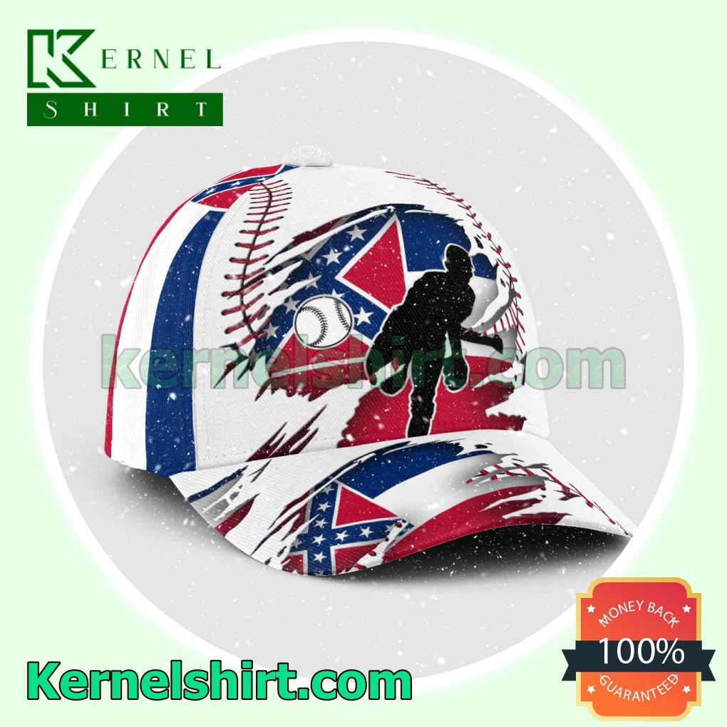 Pitching Mississippi Flag Pattern Hats Caps