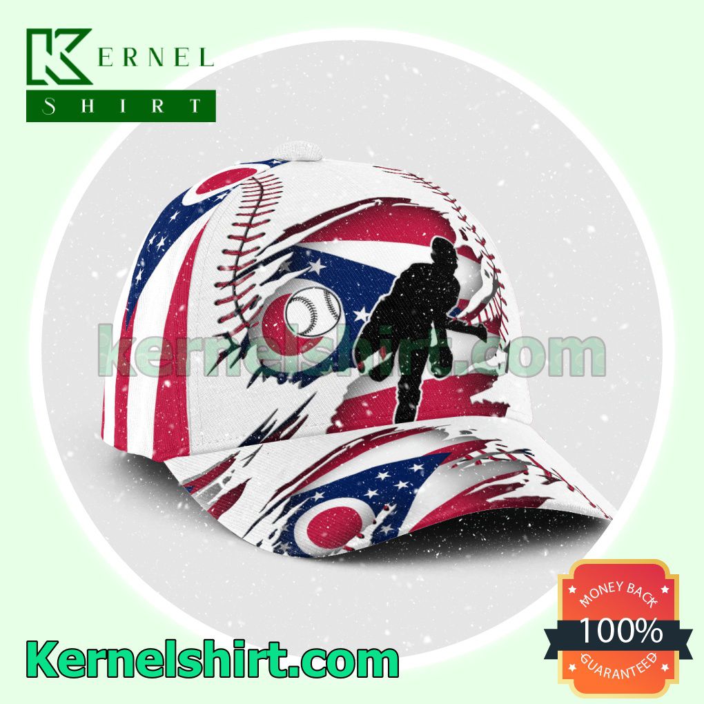 Pitching Ohio Flag Pattern Hats Caps