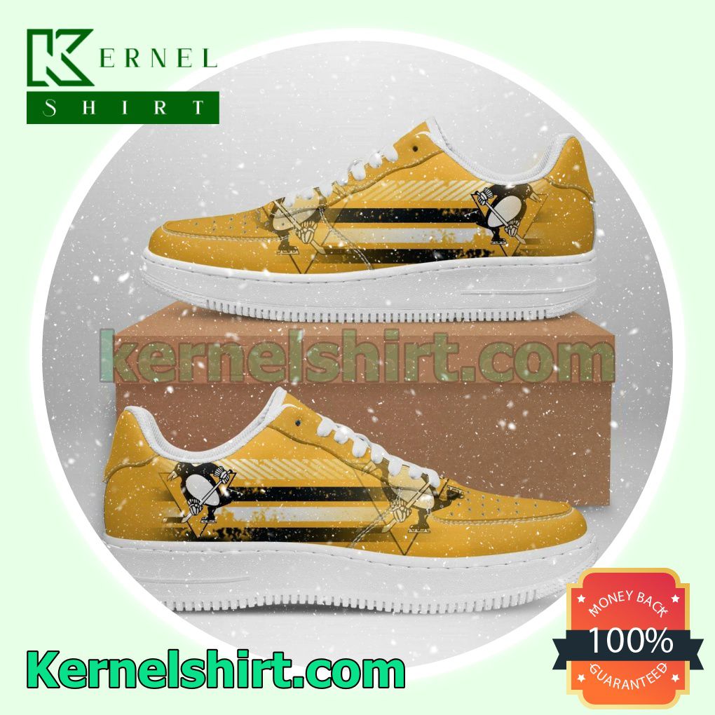 Pittsburgh Penguins NHL Mens Womens Air Force 1 Shoes