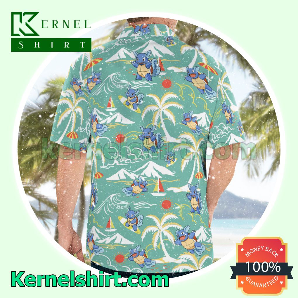 Pokemon Wartortle Surfing Tropical Beach Shirts a