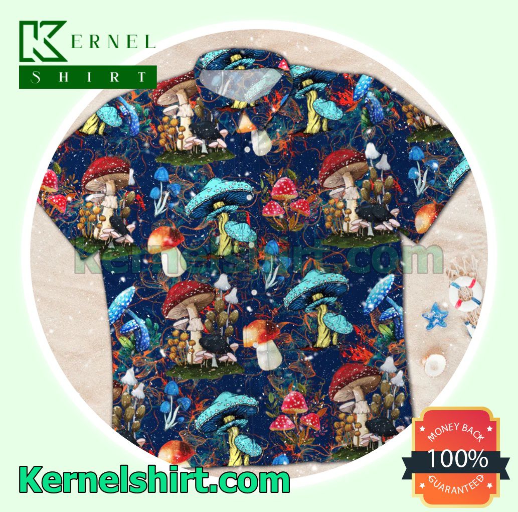 Psychedelic Mushrooms Button-Down Shirts