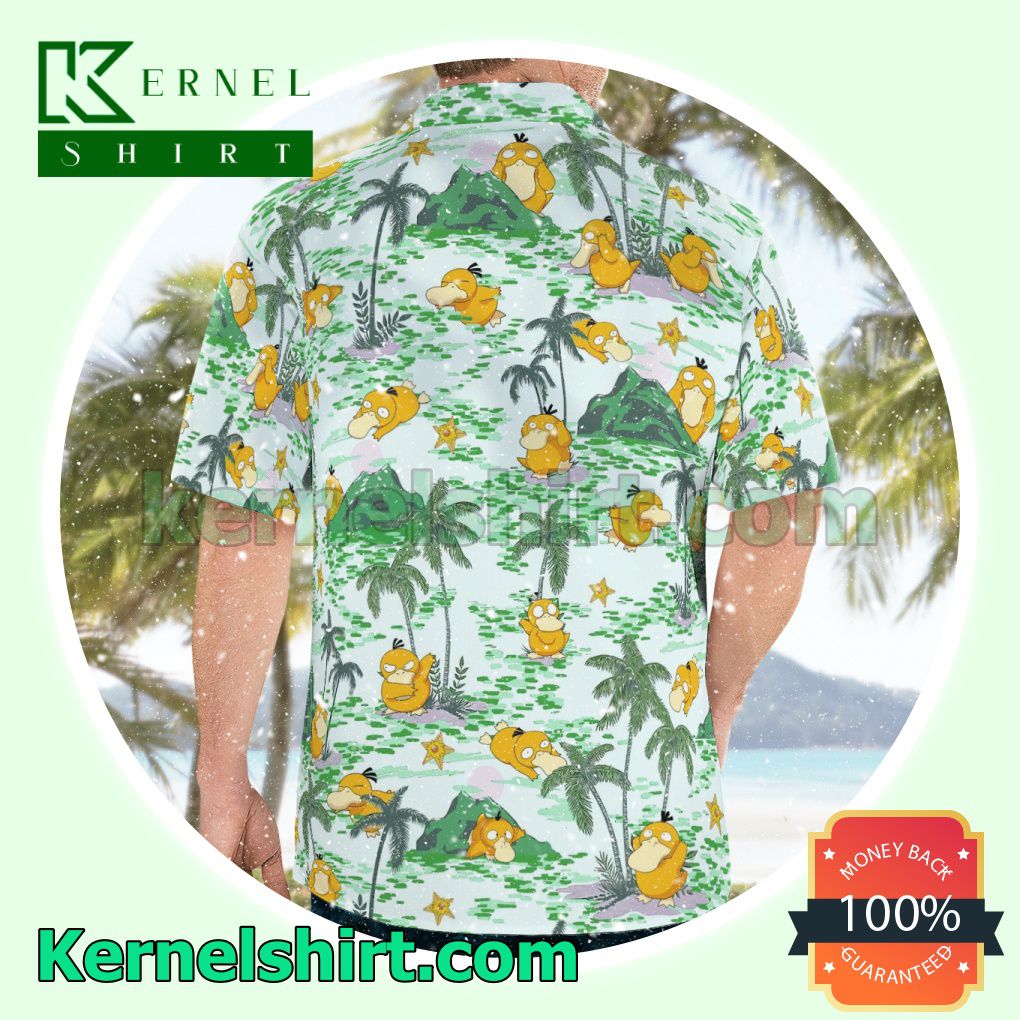 Psyduck Palm Tree Tropical Beach Shirts a