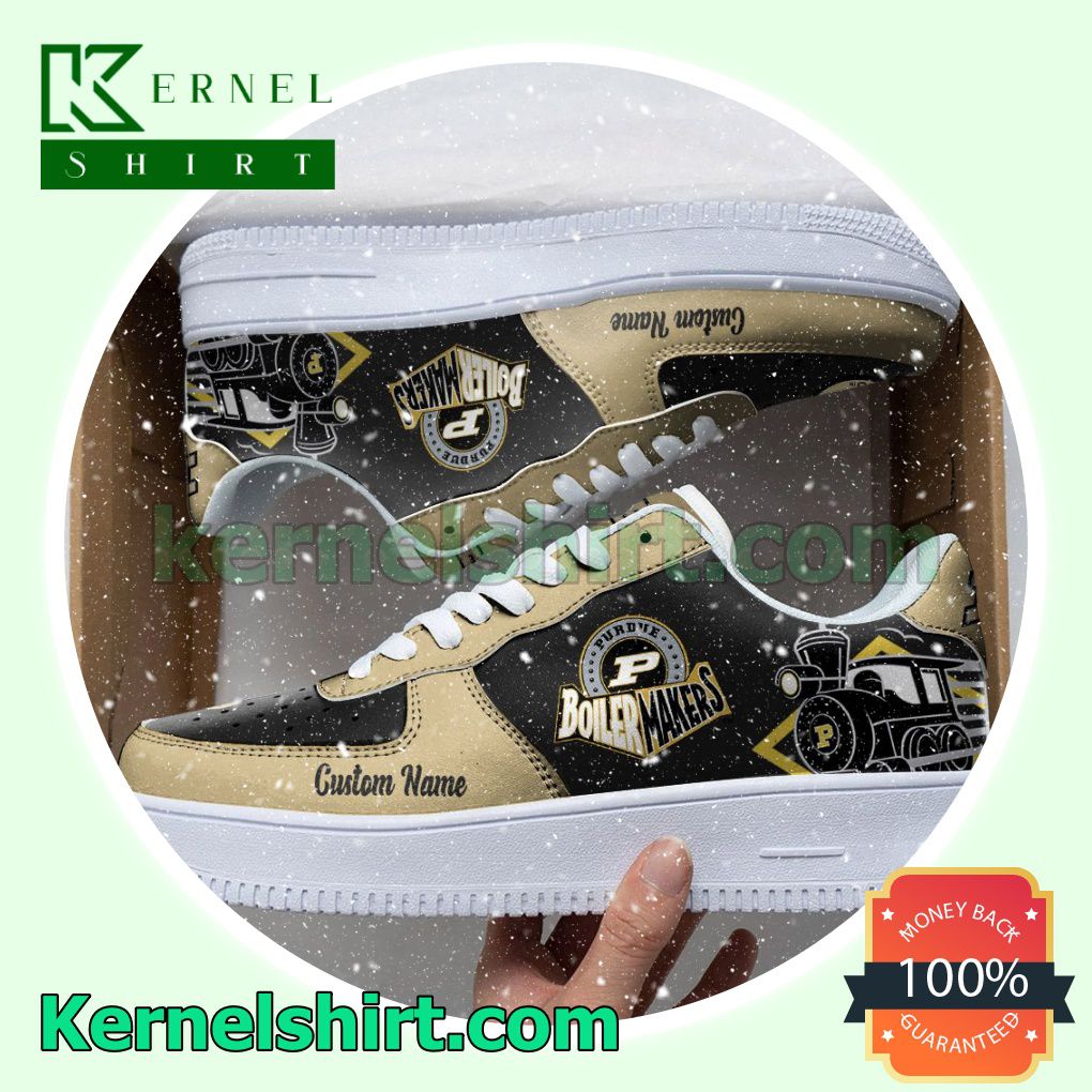 Purdue Boilermakers Mascot Logo NCAA Custom Nike Air Force 1 Low Top Shoes