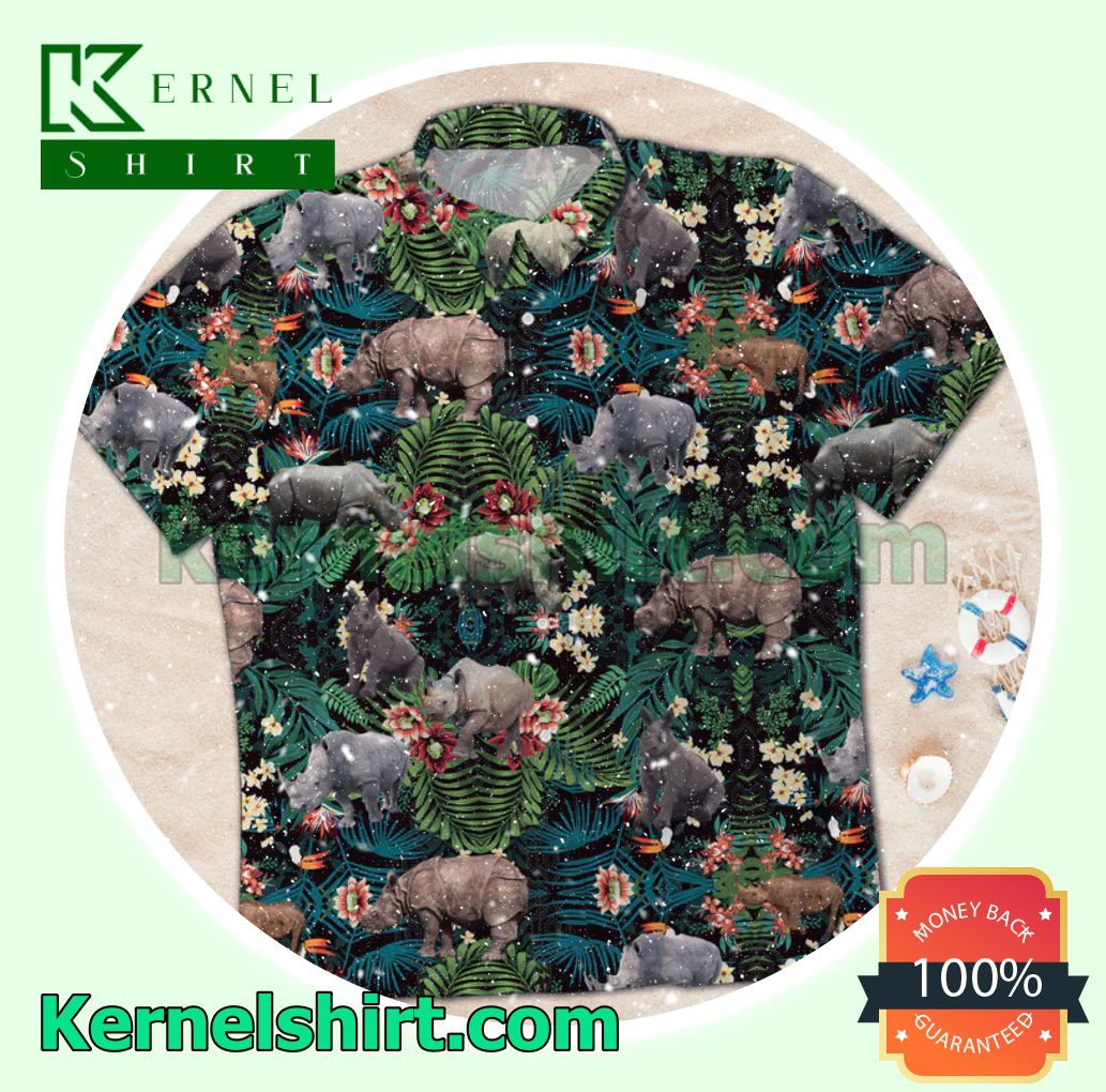 Rhino Tropical Button-Down Shirts