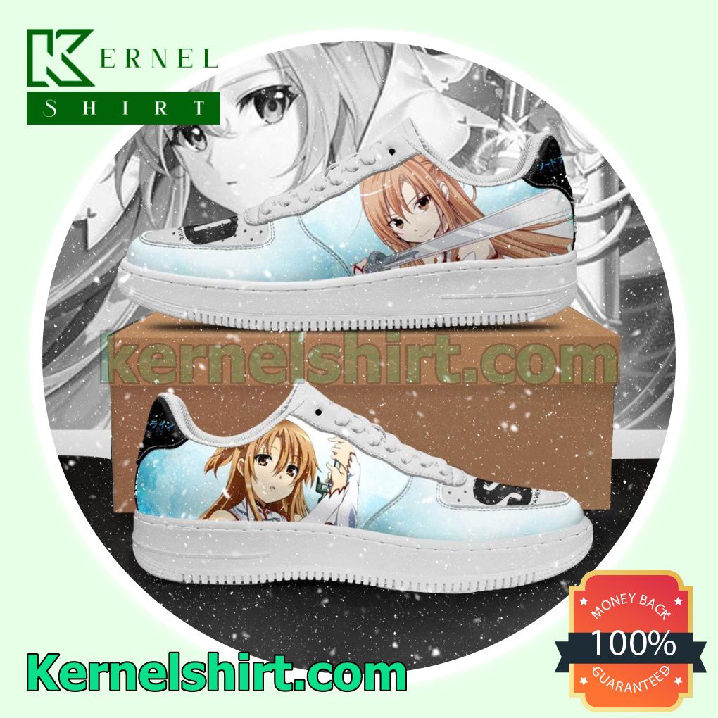 SAO Asuna Yuuki Sword Art Online Anime Mens Womens Air Force 1 Shoes