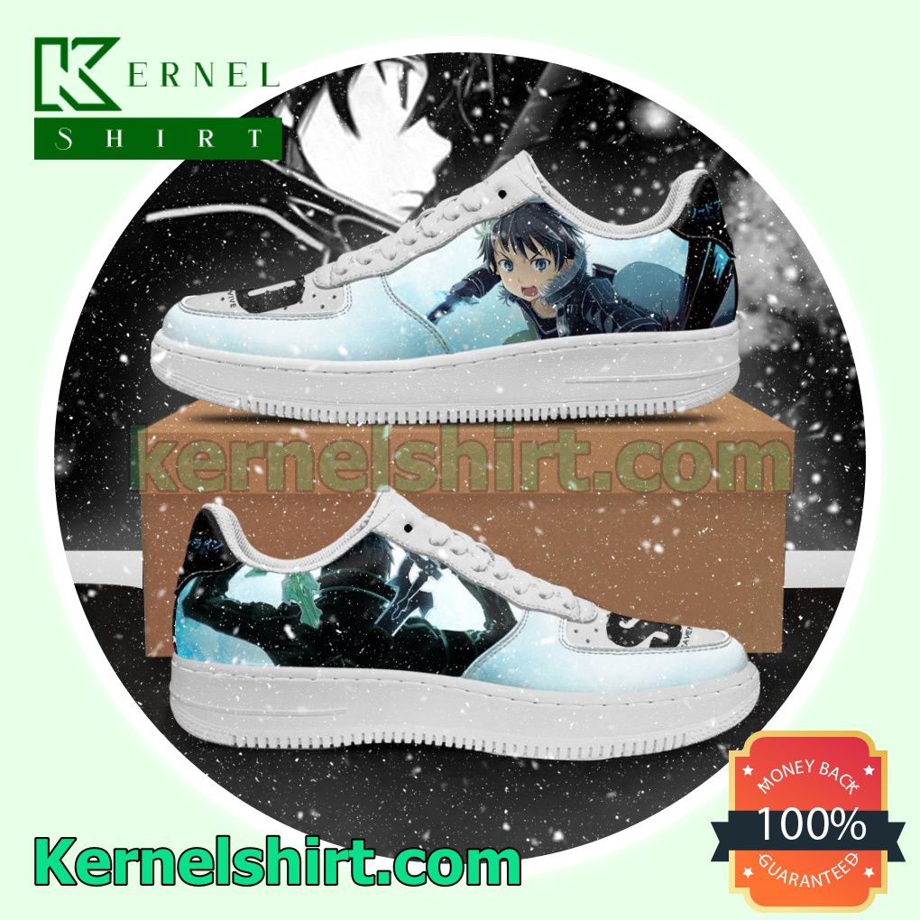 SAO Kirito Sword Art Online Anime Mens Womens Air Force 1 Shoes