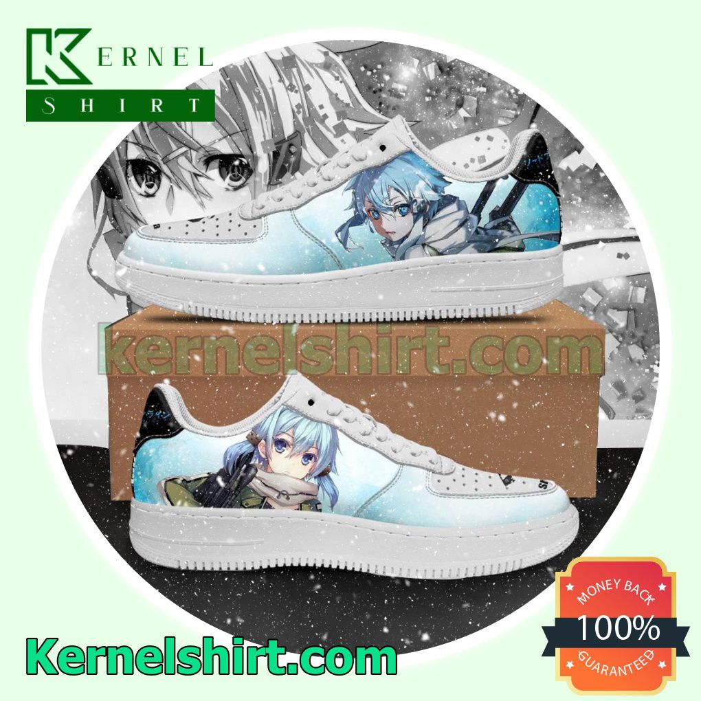 SAO Shino Asada Sword Art Online Anime Mens Womens Air Force 1 Shoes