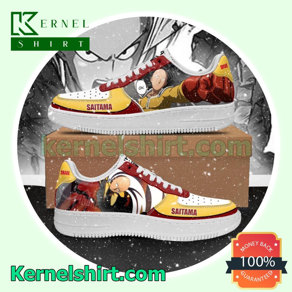 Saitama One Punch Man Anime Mens Womens Air Force 1 Shoes