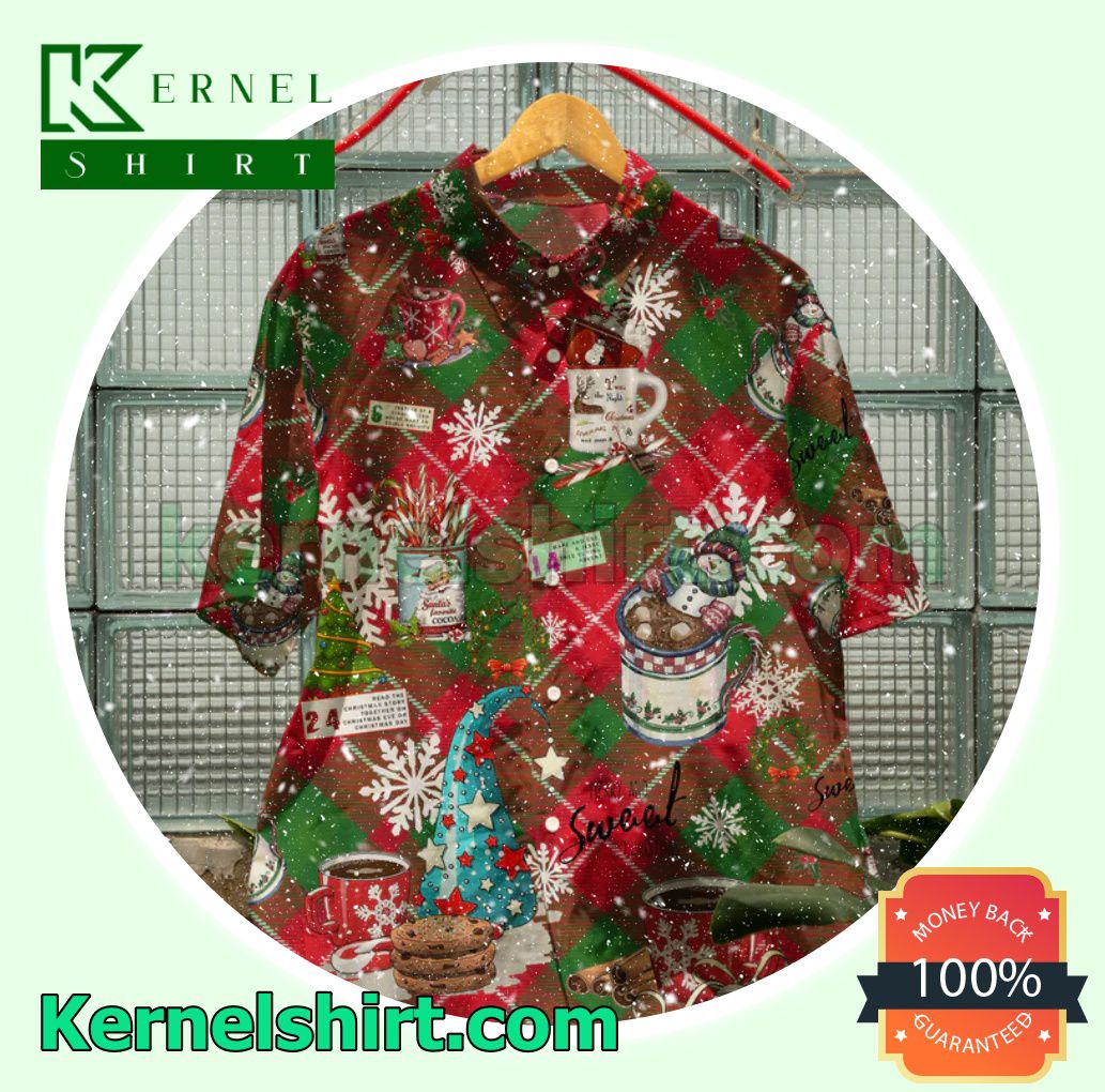 Santa Merry Sweet Christmas Xmas Button-Down Shirts a
