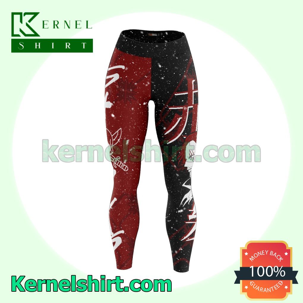 Unique Shanks One Piece Anime Black And Red Leggings For Women